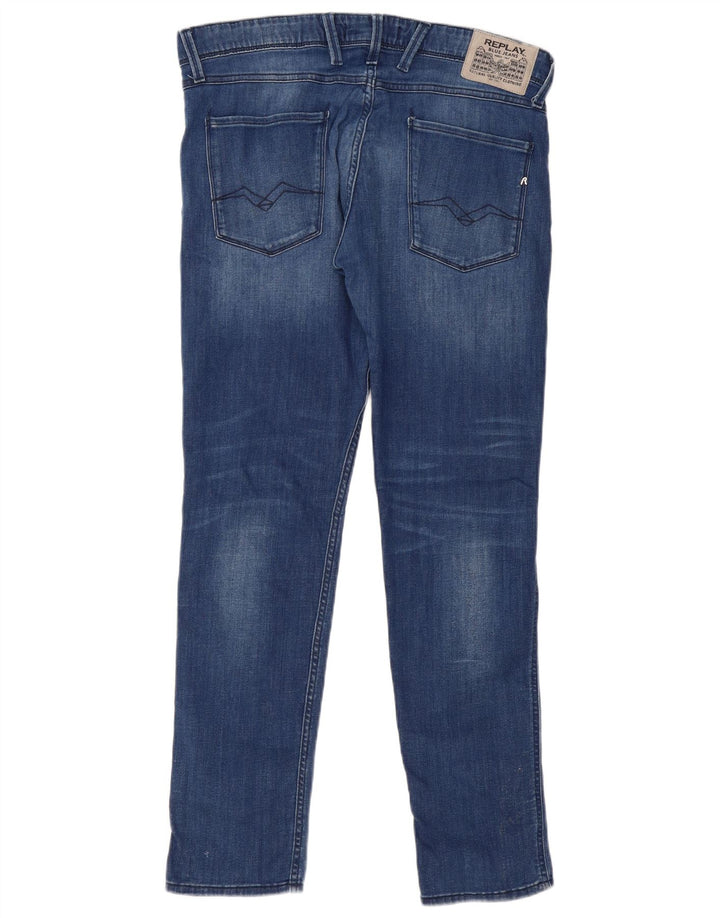Replay Jeans Feminino Anbass Slim W34 L32 Azul Algodão
