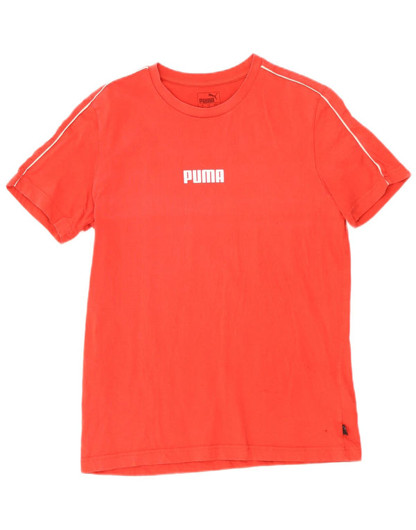 Puma Mens Graphic T-Shirt Top Pequeno Algodão Vermelho