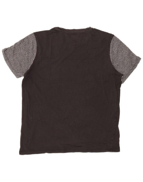 Camiseta gráfica masculina Jack & Jones Top grande de algodão colorido preto