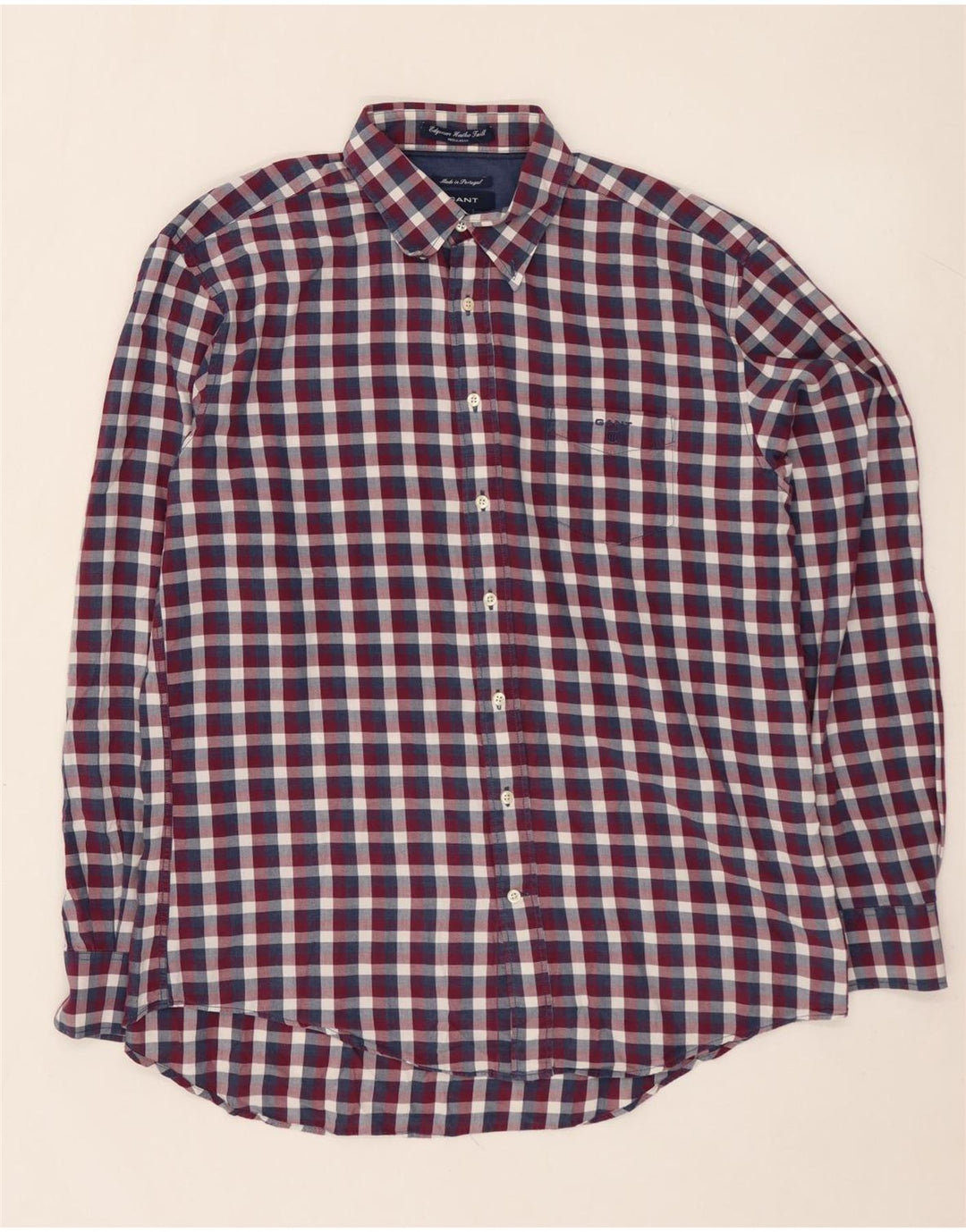 GANT Camisa masculina de flanela de ajuste regular XL algodão xadrez multicolorido