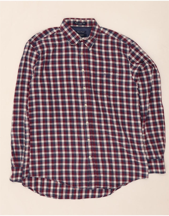 GANT Camisa masculina de flanela de ajuste regular XL algodão xadrez multicolorido
