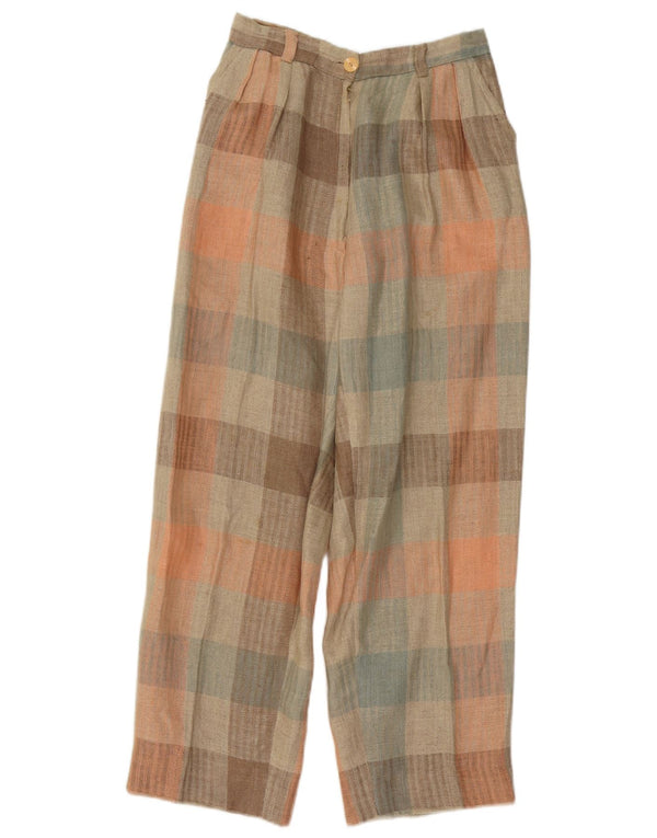 Calça Chino Feminina Vintage W26 L26 Guingão Multicolorido