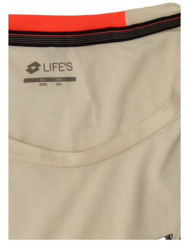 Lotto Mens Graphic Vest Top 2XL Algodão Branco