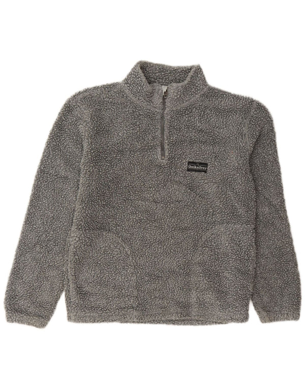 Suéter de lã Quiksilver para meninas com zíper e gola 13-14 anos grande cinza poliéster