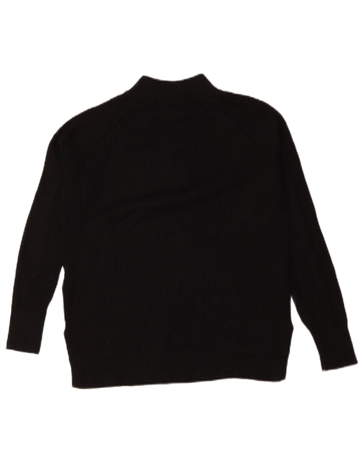 Suéter feminino Marks & Spencer com zíper e gola grande Reino Unido 6 XS preto