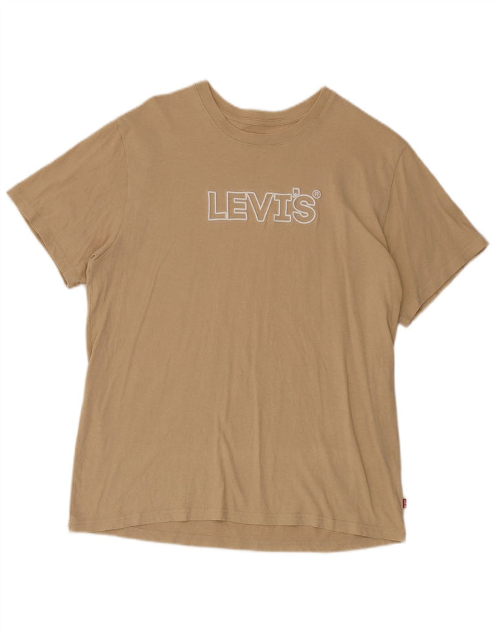 Camiseta masculina Levi's Relaxed Fit Graphic Top Médio Algodão Bege