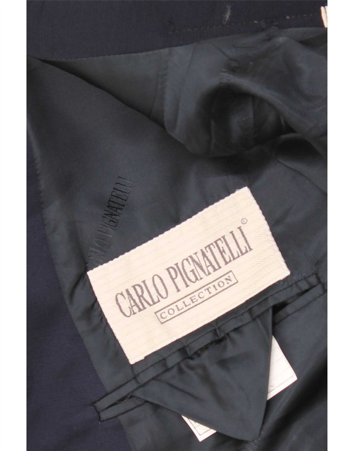 Jaqueta blazer masculina Carlo Pignatelli com 2 botões IT 58 4XL lã azul marinho