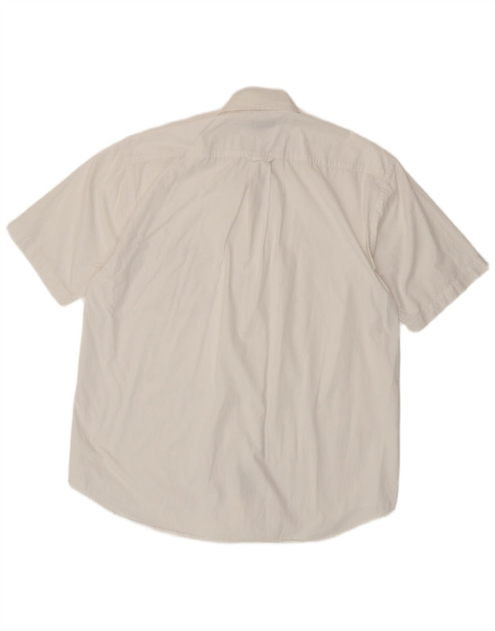 Camisa masculina Gant manga curta regular fit grande algodão branco