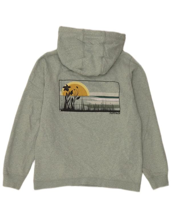 Fat Face feminino gráfico oversized moletom com capuz Reino Unido 10 pequeno verde floral