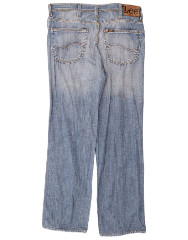 Lee Mens Brooklyn Straight Jeans W34 L34 Azul Algodão