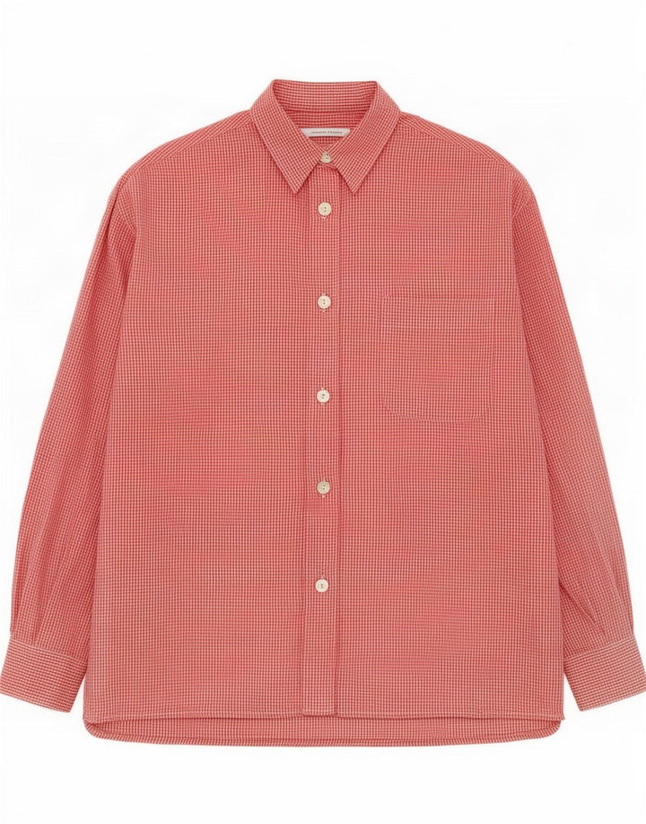 Camisa feminina Marella UK 16 grande poliéster vermelho guingão