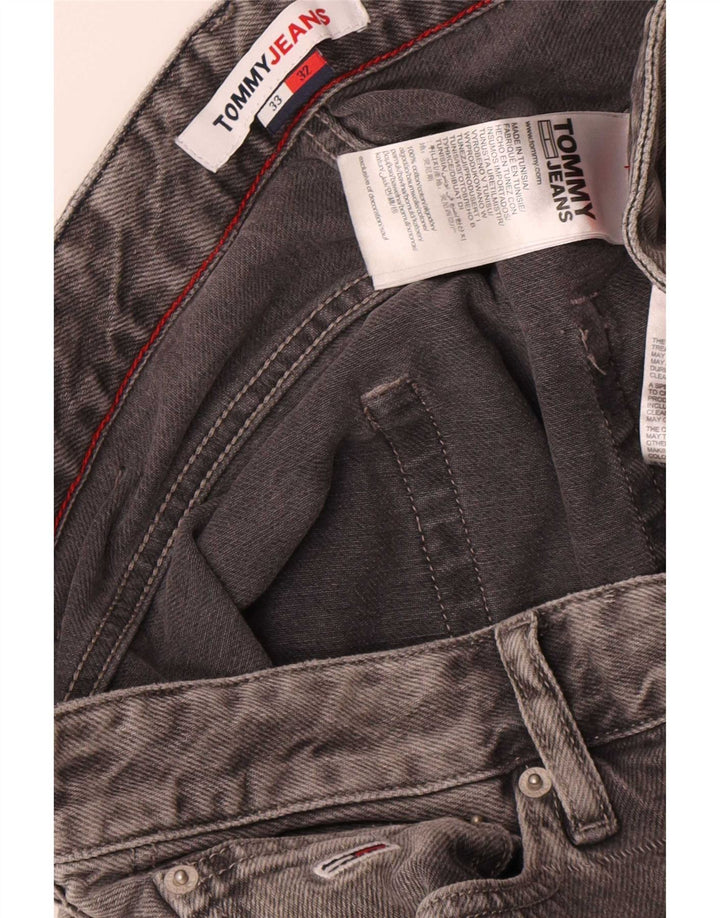 Jeans retos masculinos Tommy Hilfiger W33 L32 algodão cinza