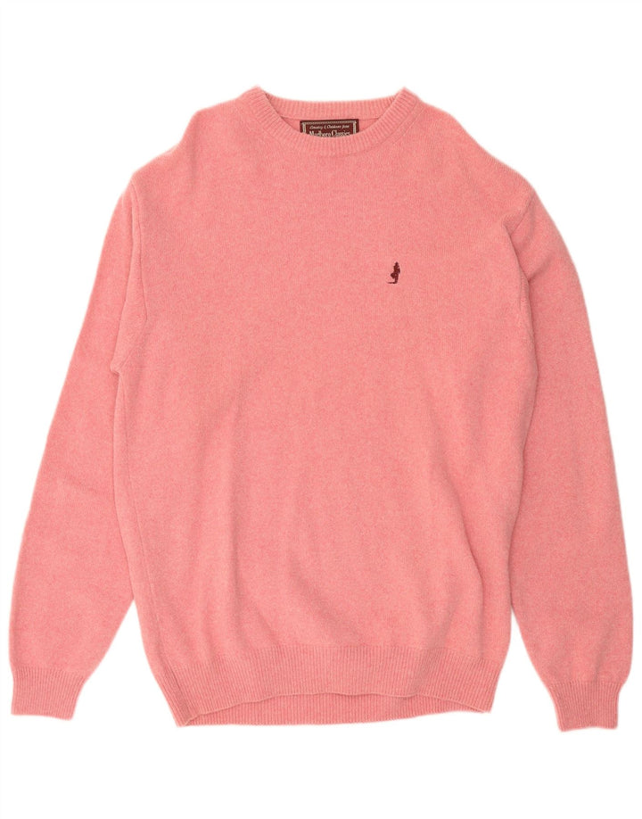 MARLBORO CLASSICS Suéter masculino com gola redonda XL lã rosa