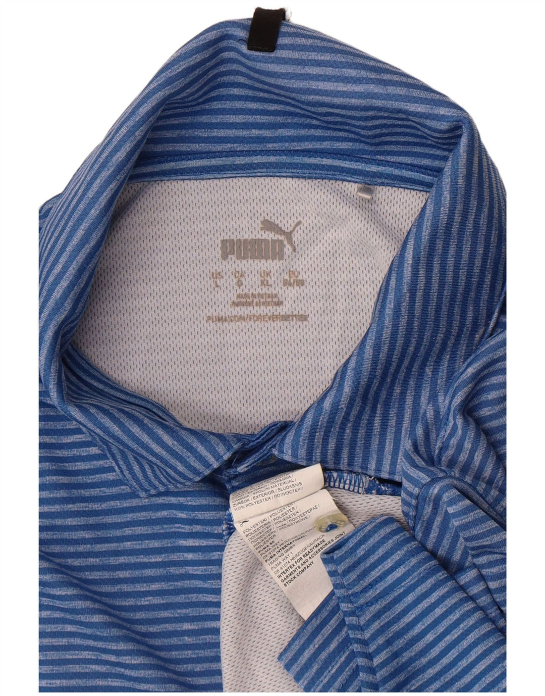 Camisa polo masculina Puma XL listrada azul poliéster
