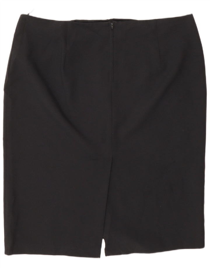 Saia lápis feminina Marks & Spencer Reino Unido 20 2XL W40 poliéster preto
