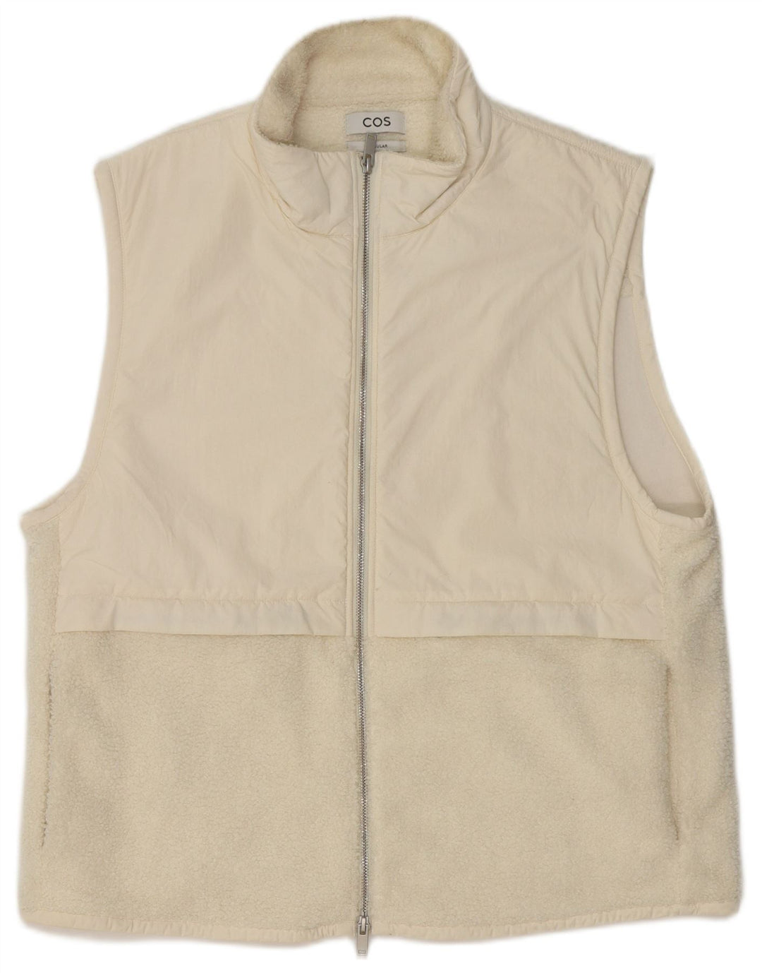 Cos Mens Regular Fit Fleece Gilet UK 40 Grande Poliéster Branco