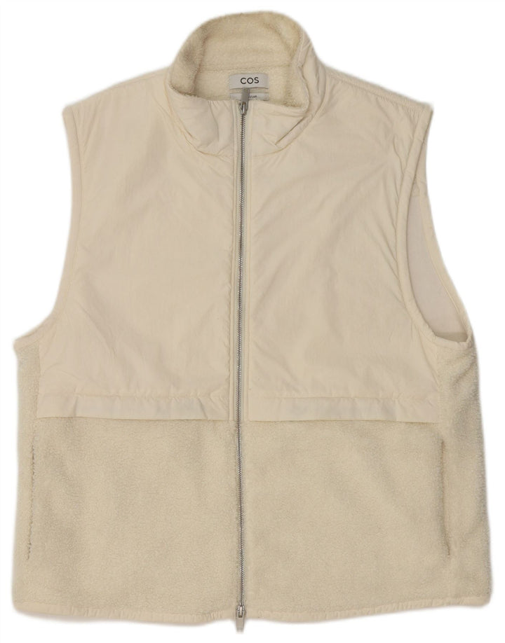 Cos Mens Regular Fit Fleece Gilet UK 40 Grande Poliéster Branco