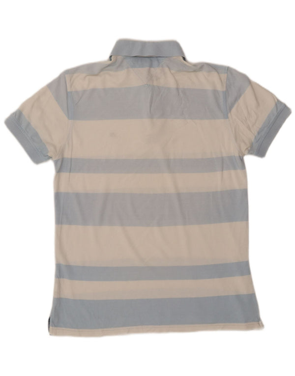 Camisa polo masculina Tommy Hilfiger Custom Fit média listrada azul