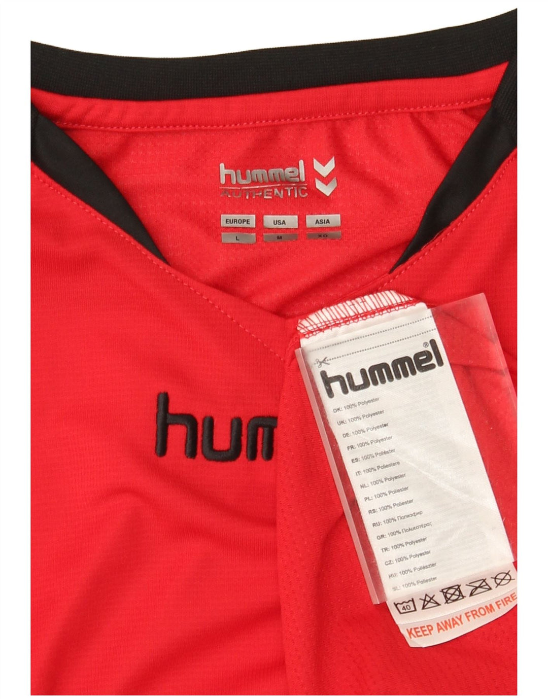 Hummel Camiseta masculina gráfica grande poliéster vermelho