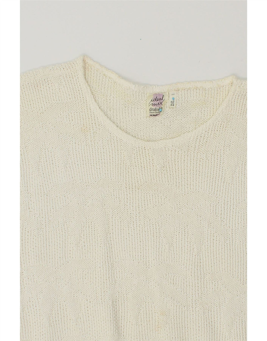 VINTAGE Womens Crew Neck Jumper Sweater IT 42/44 Medium Off White Vintage Vintage and Second-Hand Vintage from Messina Hembry 