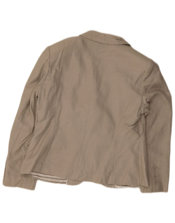Jaqueta blazer feminina de 3 botões Marks & Spencer Reino Unido 16 grande linho verde