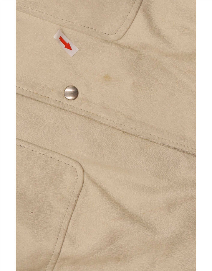 Jaqueta de couro masculina Settore Reino Unido 42 XL Bege