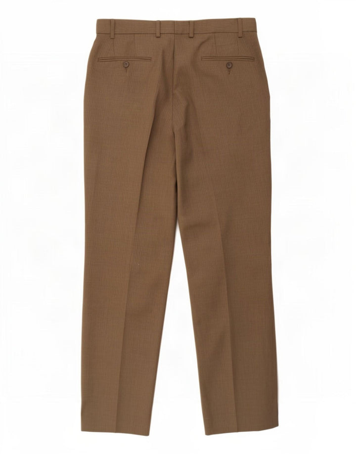 Calça chino reta masculina Marks & Spencer W34 L31 poliéster cinza