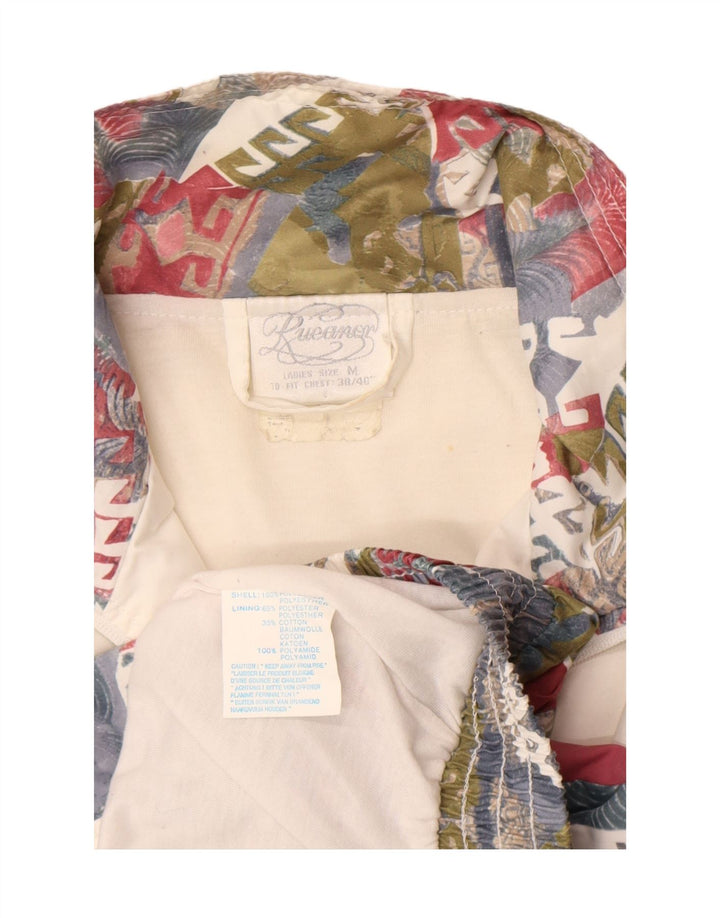 Jaqueta de treino feminina Rucanor UK 38/40 médio marrom geométrico