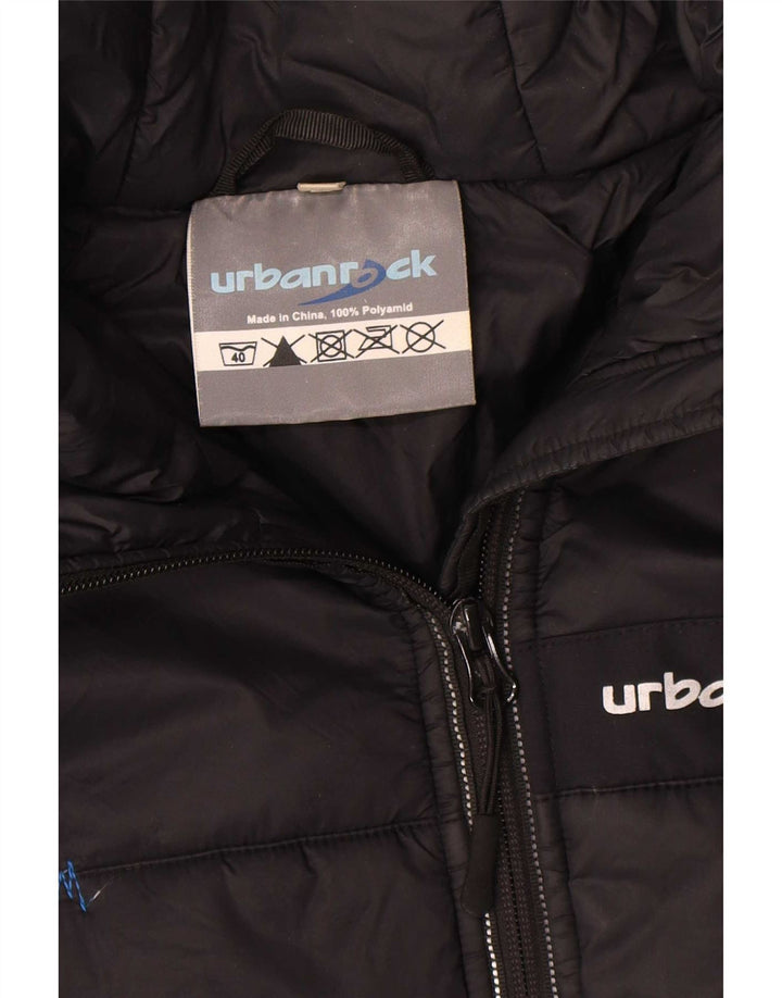 Jaqueta masculina acolchoada com capuz Urbanrock UK 40 poliéster preto grande