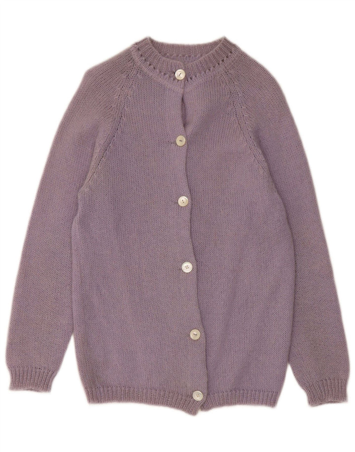 Suéter Cardigan Feminino Vintage UK 10 Pequeno Roxo
