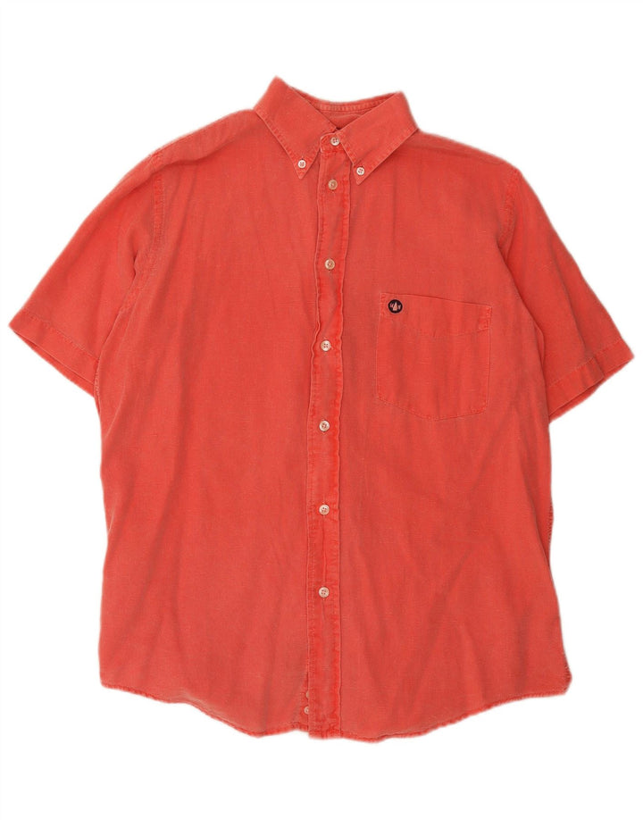 Camisa masculina de manga curta Murphy & Nye de algodão vermelho médio