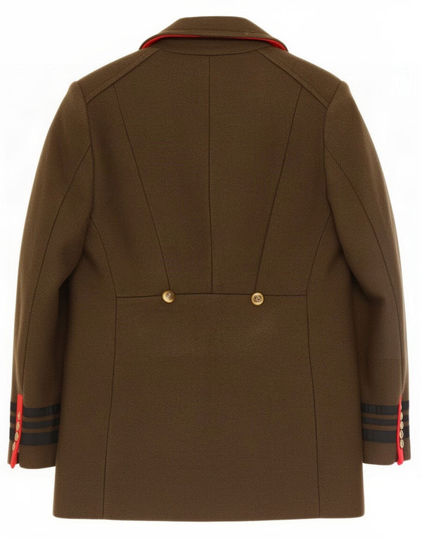 Zara Womens Pea Coat UK 10 Lã Cáqui Pequena