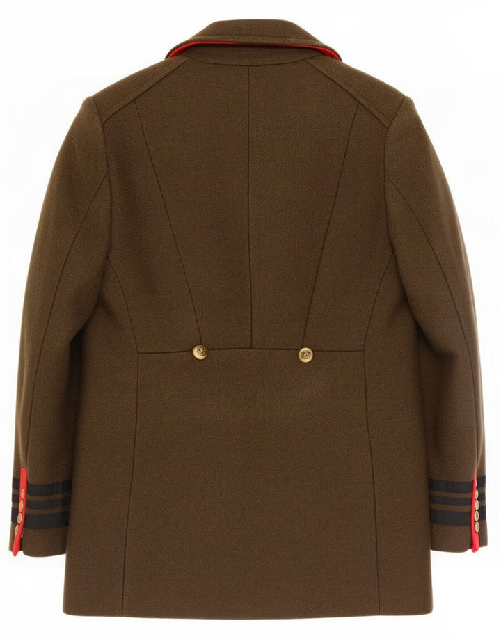 Zara Womens Pea Coat UK 10 Lã Cáqui Pequena