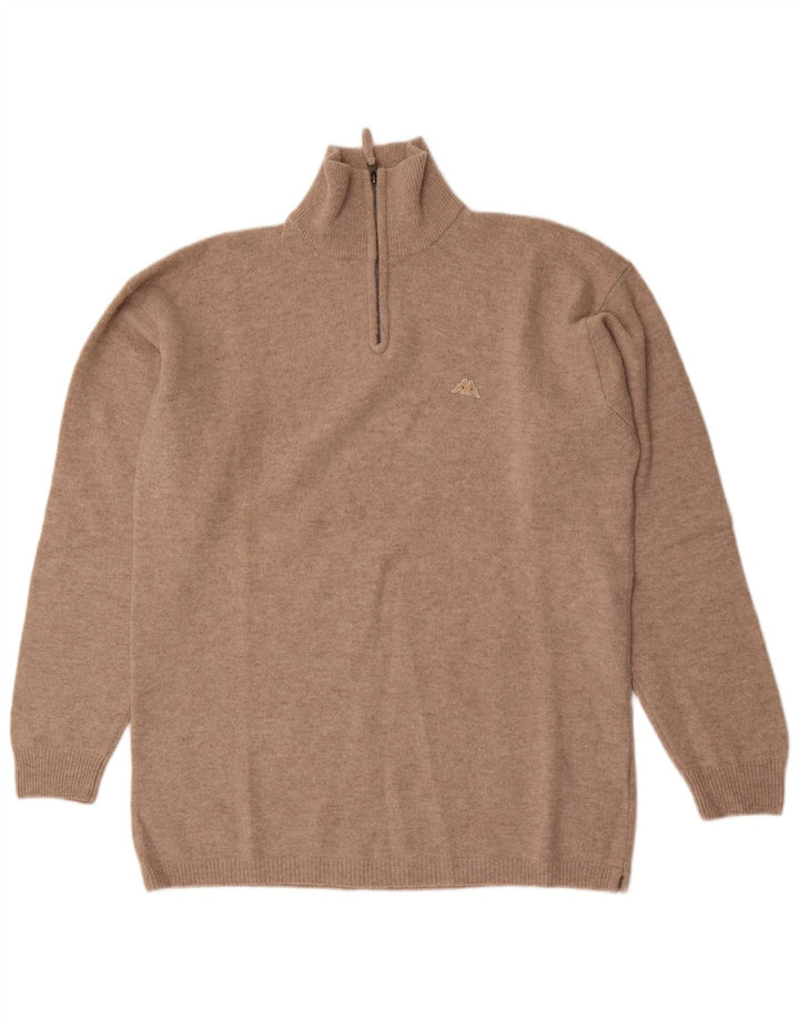 Suéter masculino Kappa com zíper e gola 2XL lã bege
