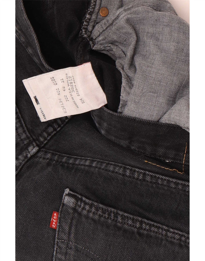 Jeans Levi's 501 Straight Masculino W34 L34 Algodão Preto