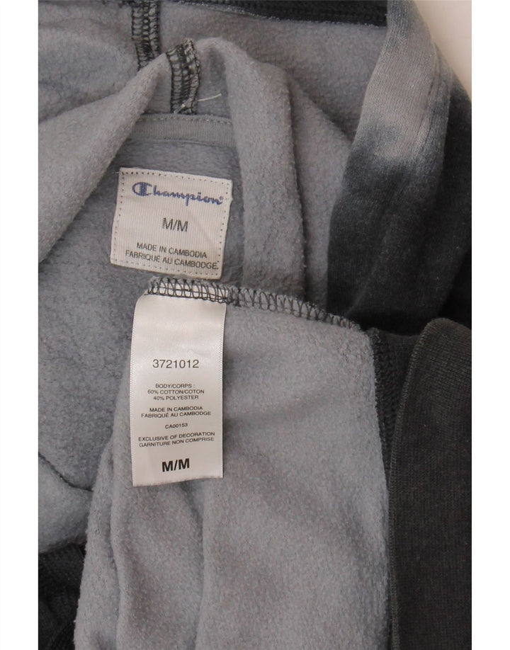CHAMPION Womens Hoodie Jumper UK 14 Medium Grey Tie Dye Cotton Vintage Champion and Second-Hand Champion from Messina Hembry 