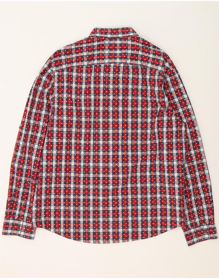 Camisa masculina Penguin Heritage Slim Fit 2XL algodão xadrez vermelho