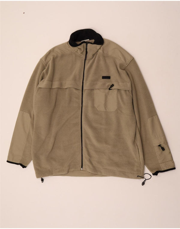 Jaqueta de lã masculina Asics UK 44 2XL cáqui colorblock