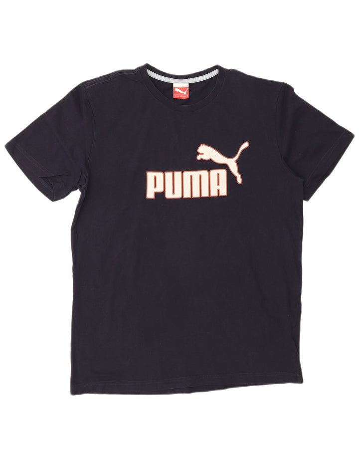 Camiseta masculina Puma Graphic Top grande algodão azul marinho