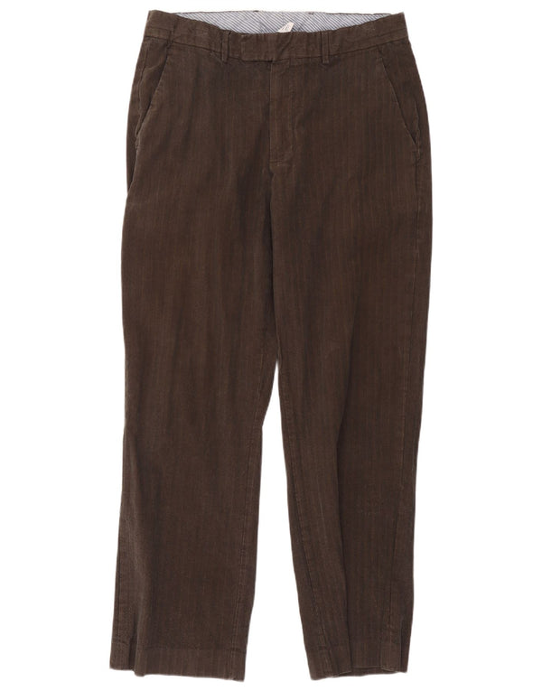 Calça chino reta masculina Gap W34 L32 algodão listrado marrom