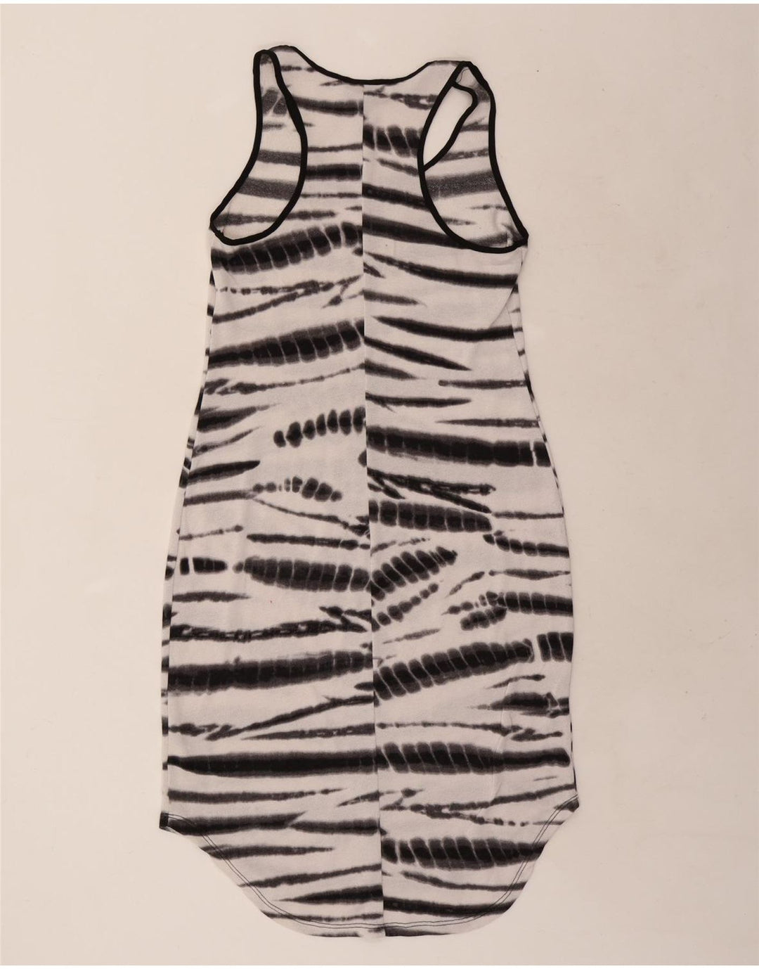 Vestido camiseta feminino sem mangas MOSSIMO Reino Unido 12 médio branco tie-dye