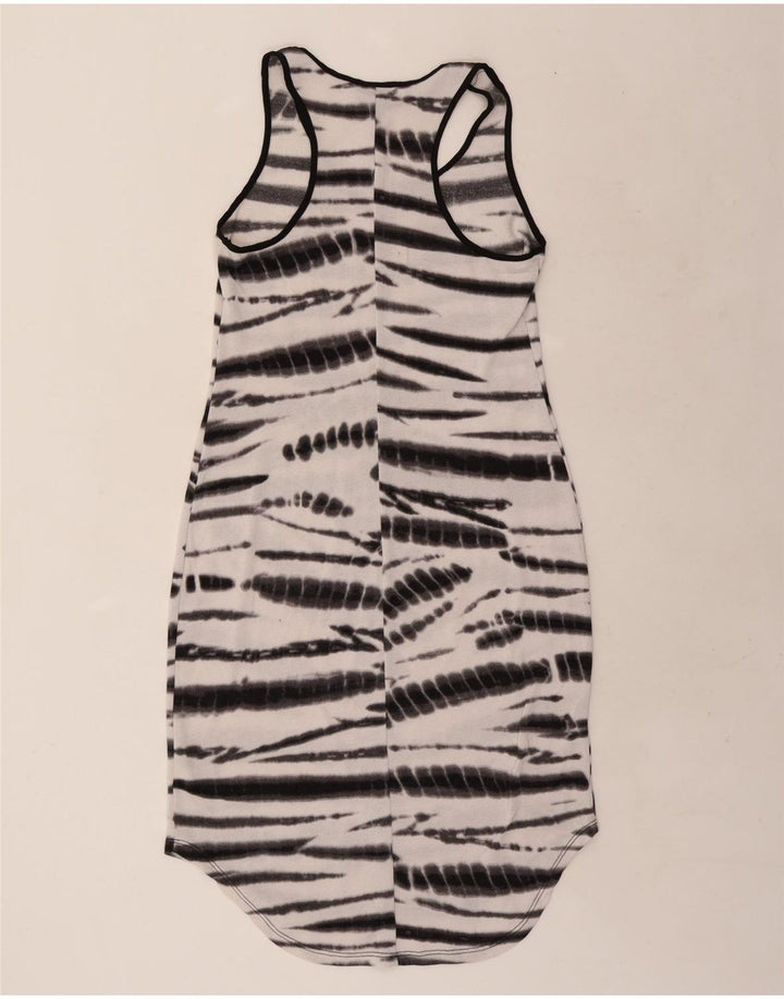 Vestido camiseta feminino sem mangas MOSSIMO Reino Unido 12 médio branco tie-dye