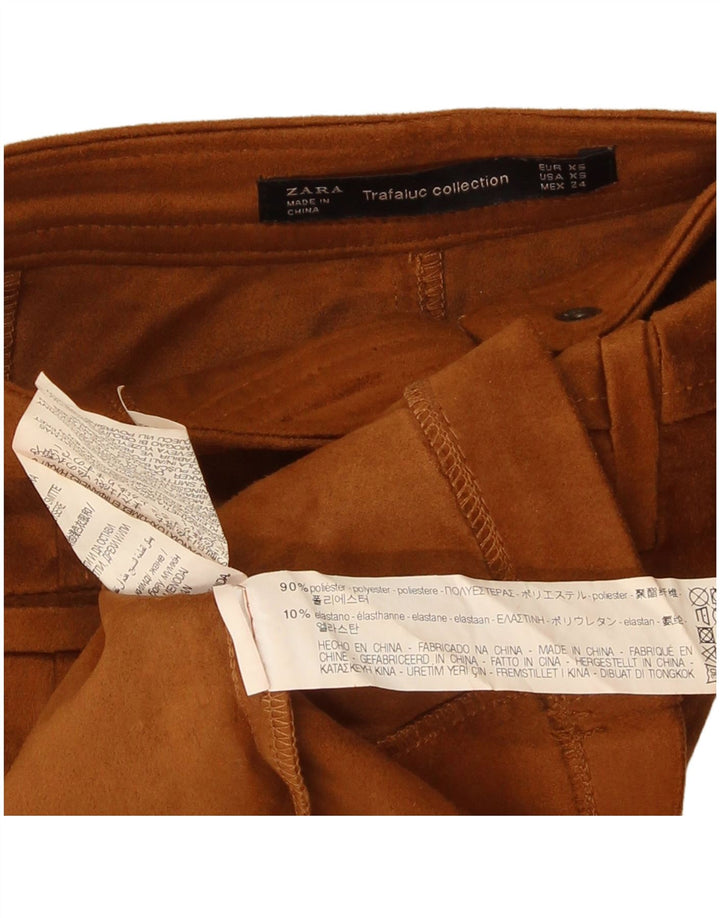Zara Mulher Trafaluc Mini Saia XS W24 Marrom Poliéster