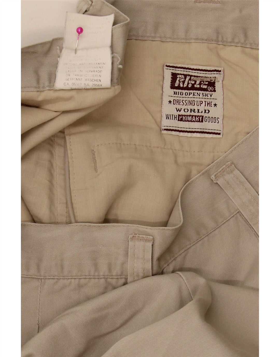 Rifle Mens Pegged Chino Shorts W33 Algodão Bege Médio