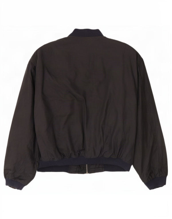 Jaqueta bomber Marks & Spencer masculina St. Michael Reino Unido 42 XL preto poliéster
