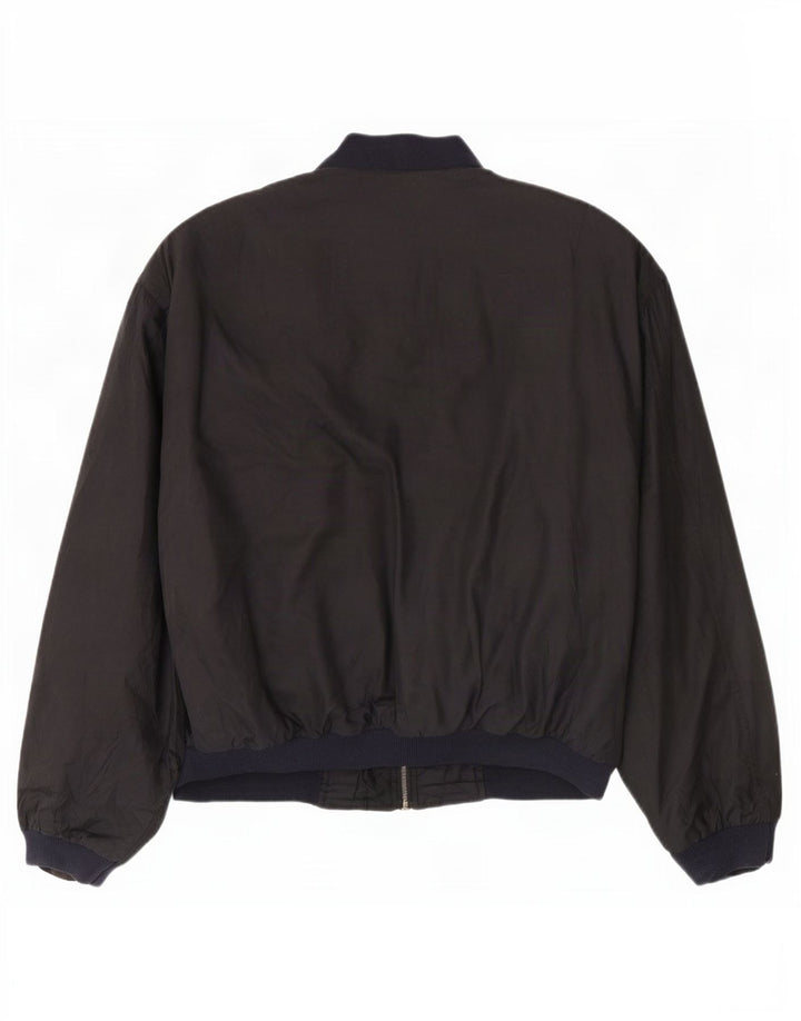 Jaqueta bomber Marks & Spencer masculina St. Michael Reino Unido 42 XL preto poliéster