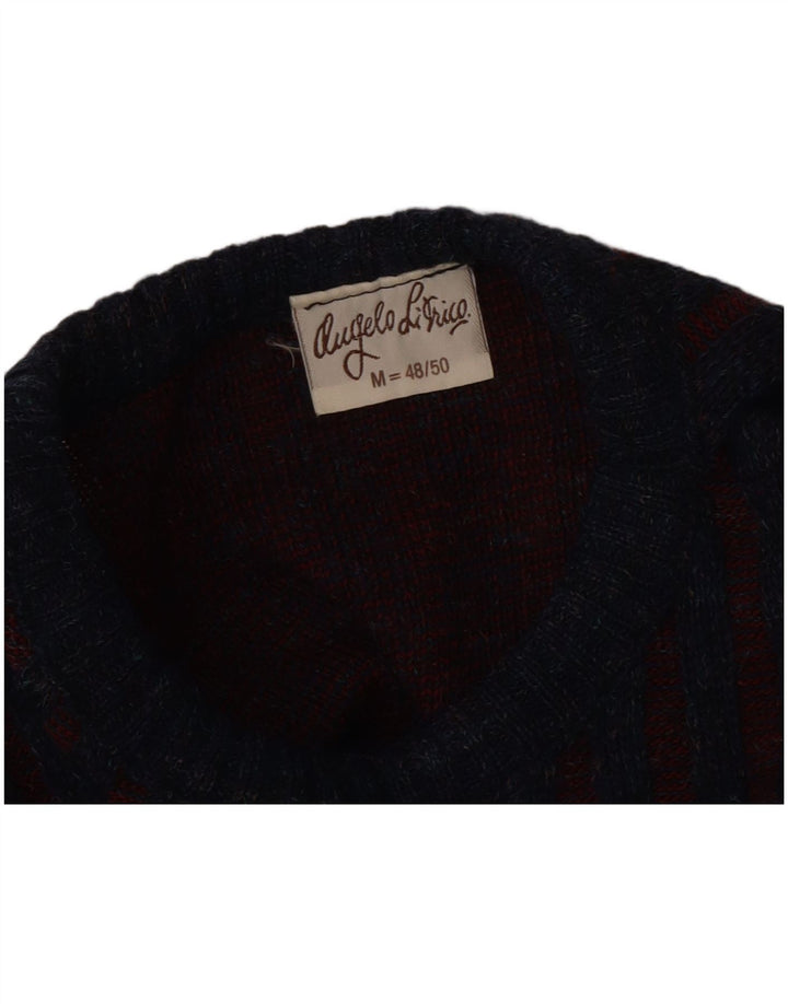 Angelo Litrico Suéter masculino com gola redonda EU 48/50 médio azul geométrico