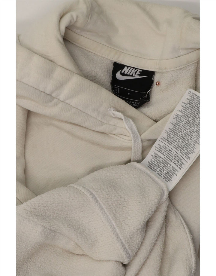 NIKE Mens Hoodie Jumper Pequeno Algodão Branco