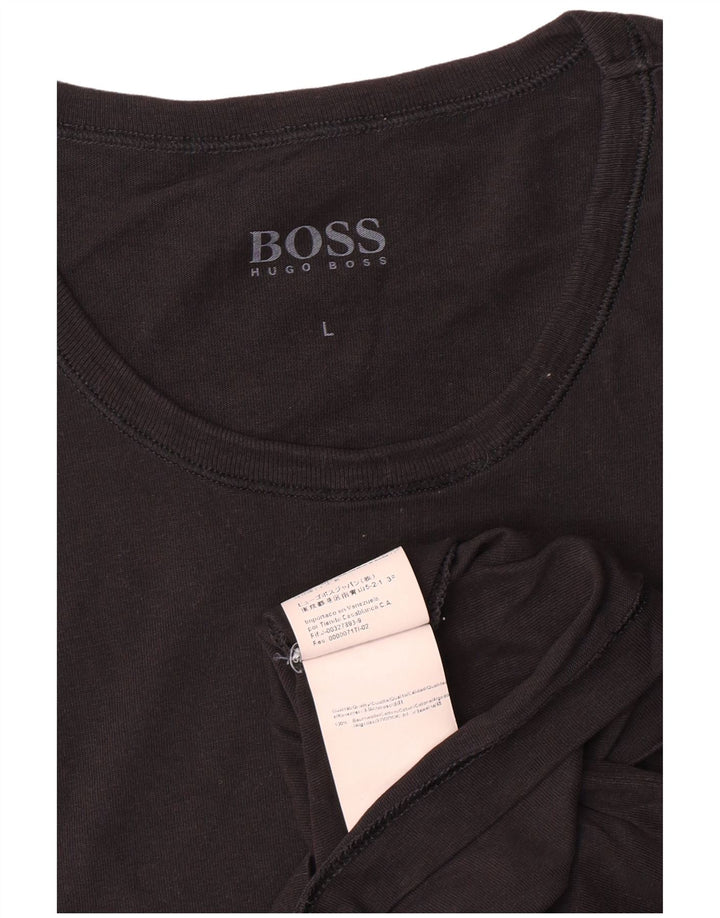 Camiseta masculina Hugo Boss grande algodão preto