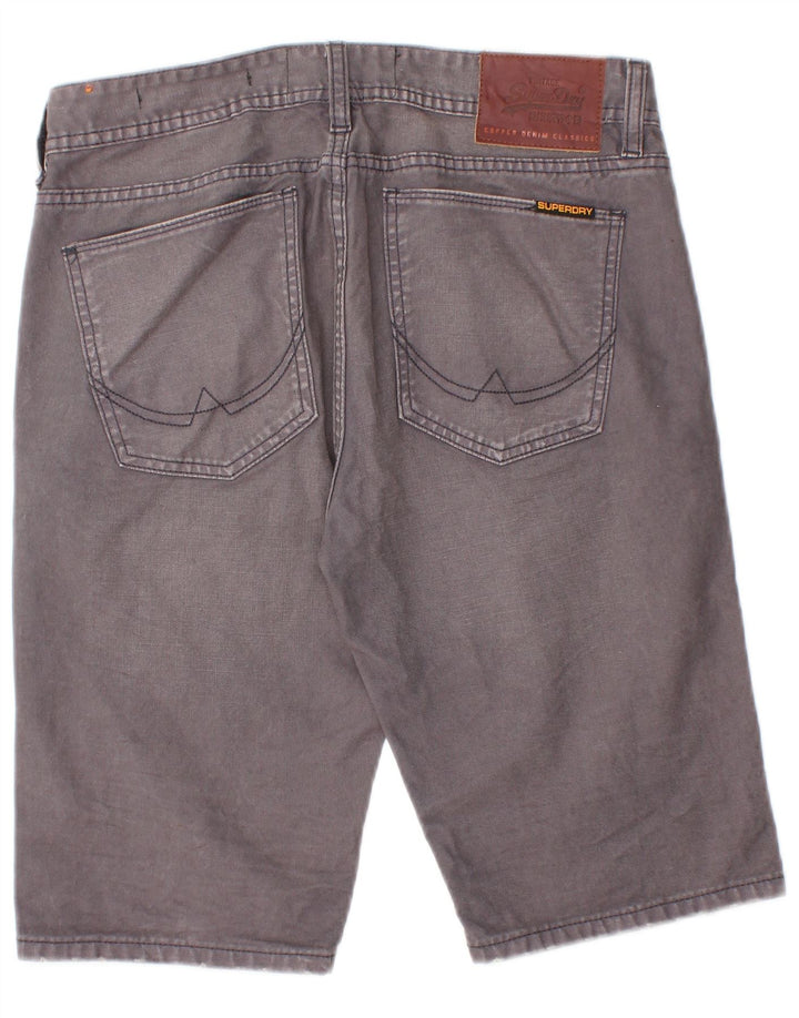 Shorts jeans masculinos Superdry Slim W30 algodão cinza médio